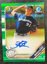 2019 Bowman Chrome Prospect Autographs Green Refractor Zack Brown 69/99