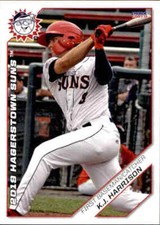 2019 Hagerstown Suns Choice #13 K.J. Harrison Kailua Hawaii HI Baseball Card