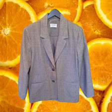 Alfred Dunner Gray Plaid Blazer Size 14