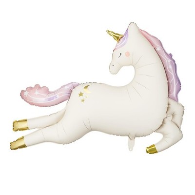 Large Unicorn Balloon 44.5x32.7 Inch PartyDeco, Flying Unicorn Balloon for...