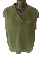 Polo Jeans Co Ralph Lauren Knit Sweater Vest Men's Large Green V-Neck Cotton