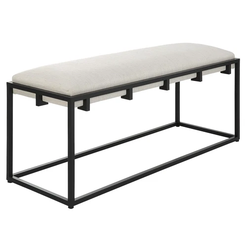 Uttermost Paradox Iron & Fabric Bench - Picture 3 of 4