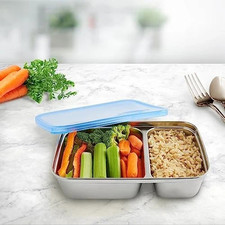 NWT Stainless Steel UKonserve Food Storage Bento Box Container Teal 28oz Divided