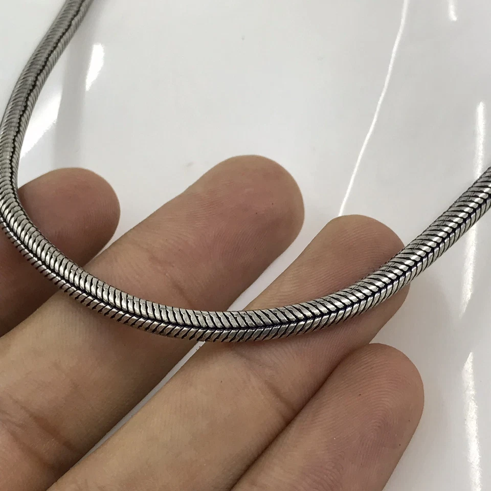 "Collar cubano vintage con forma de serpiente para hombre cadena cubana de metal inoxidable 20"" pesado 53 gr" Foto 4 de 4