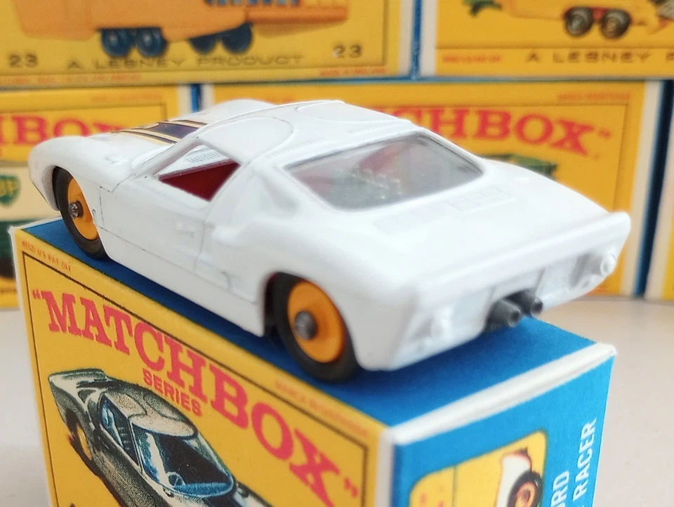 🔥1965 Lesney Matchbox #41 Ford GT40 COCHE DE CARRERAS ~ Blanco ~ ¡COMO NUEVO!!!🔥 Foto 4 de 4