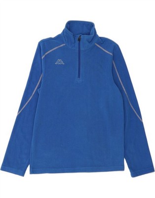 KAPPA Mens Zip Neck Fleece Jumper Medium Blue Polyester DO33