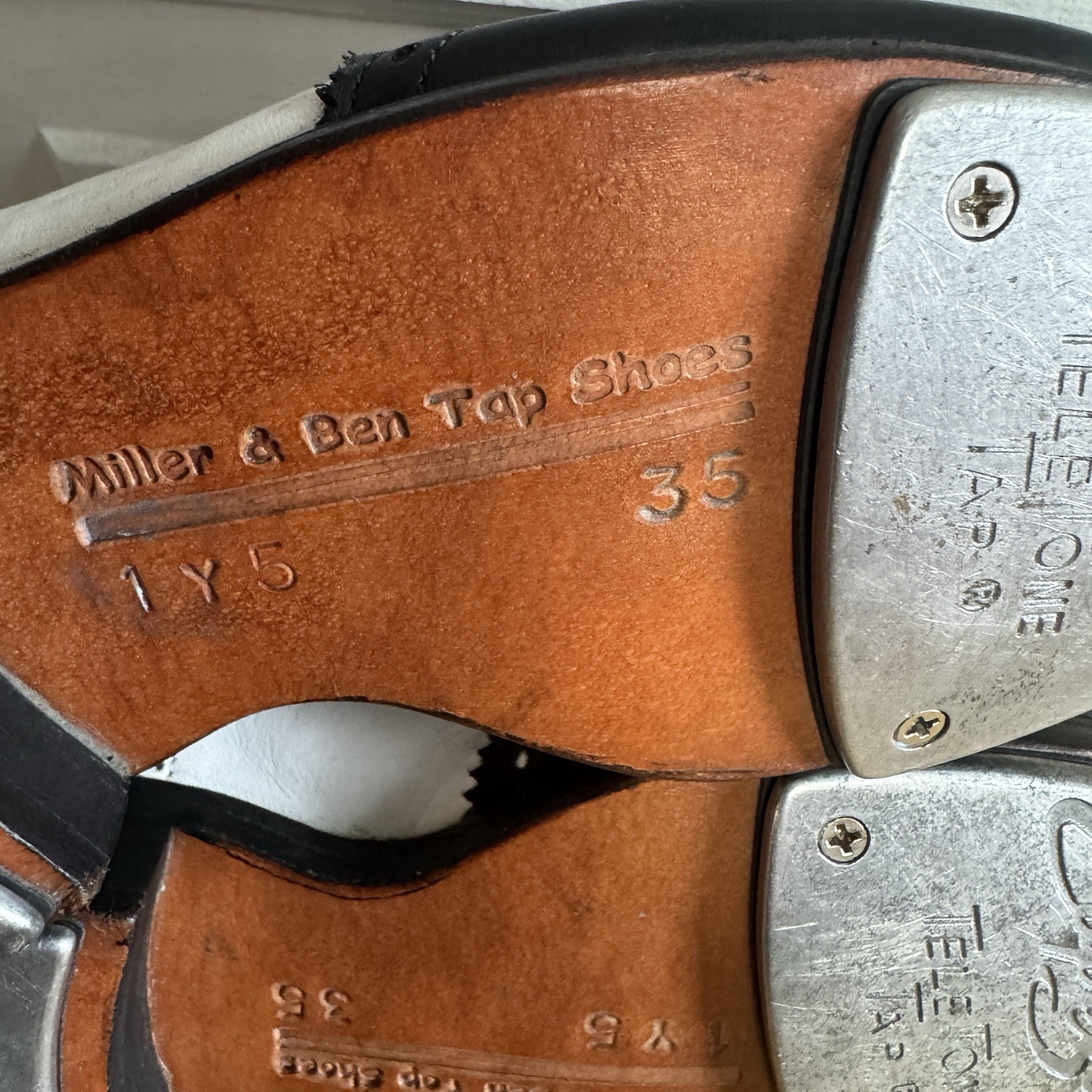 Miller & Ben Tap Shoes 35 4.5  Triple Threat Black White Capezio TeleTone