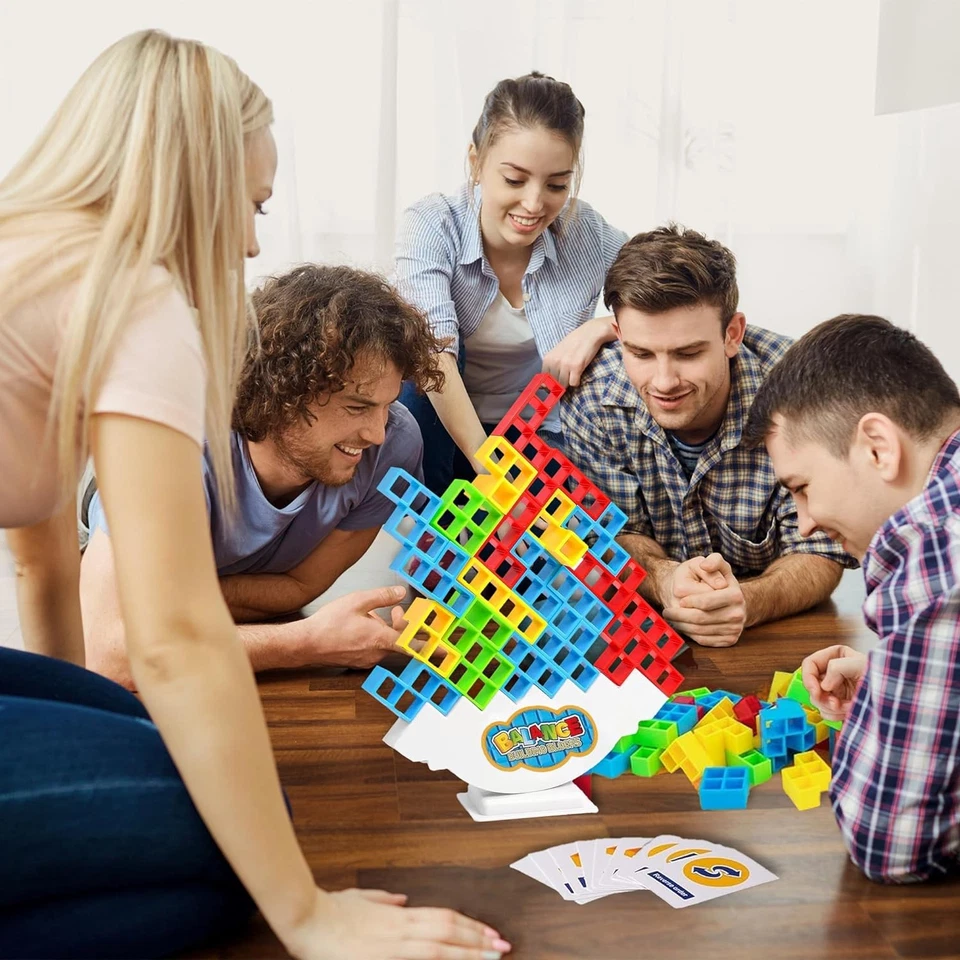 Tetra Tower Spiel Stapelspiel Kids Wackelturm Stapelturm Stapelblöcke Tower Game - Bild 3 von 4