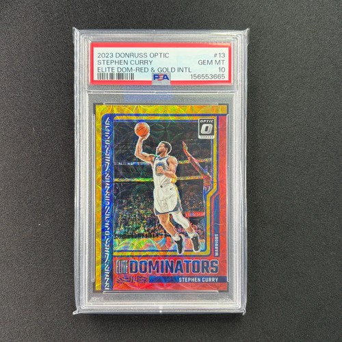 2023 Donruss Optic Elite Dominators Stephen Curry #13 Red Gold Intl PSA 10