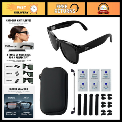 Smart Glasses Accessories Kit - Storage Case, Nose Pads, Lanyard, Lens Cleaners,