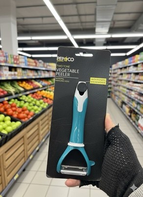 PEP&CO Home zweifarbiger Gemüseschäler türkis & grau Kartoffel Augenentferner brandneu