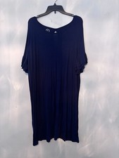 24/7 Maurice’s Dress Knit Navy Ruffled Short Sleeves Size 1 - 1X