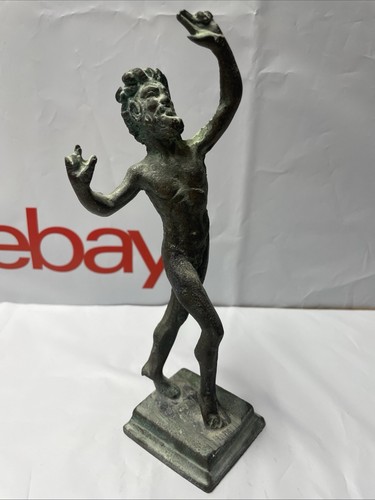 Antique 19th Century Grand Tour Bronze Dancing Faun Of Pompeii 8.5” Tall - D3 - Picture 1 of 22