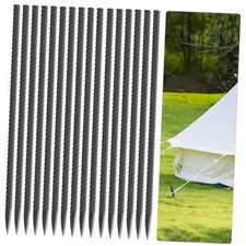 20 Pcs Straight Rebar Stakes 16 inch, 5/16'' I-16×5/16inch 20 Pcs-Black