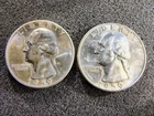 1959 P & D Washington Quarters - Philadelphia & Denver  Mints - 90% Silver - BU