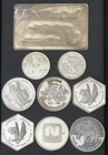 Mixed 9 Piece Lot of .999 Silver Bars Rounds Hexagon.. 8 Troy Ounces Total