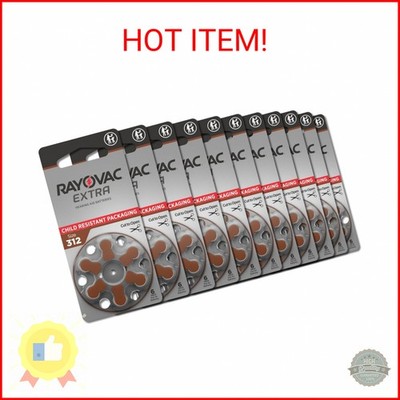 Rayovac Extra Advanced, size 312 Hearing Aid Battery (pack 60 pcs)