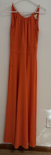 Michael Michael Kors Orange Maxi Dress With Gold Chain Detail Size XS