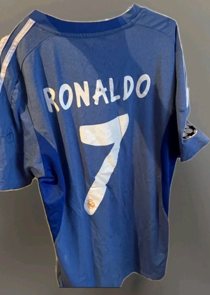 REAL MADRID AWAY SHIRT ADIDAS SOCCER JERSEY #7 CRISTIANO RONALDO MEDIUM - Image 2 of 4