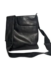 GENUINE iLi New York Toronto Soft Leather Bag Purse Cross Body Black Unisex