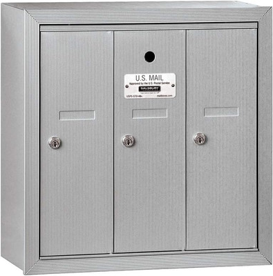 Vertical Mailbox with 3 Doors & USPS Access - Durable Aluminum Design