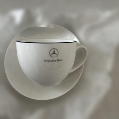 YANASE  メルセデス カップ&ソーサー 未使用品 Mercedes Benz Logo Cup Saucer 4 Set Blue Trim YANASE | eBay