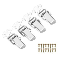 4 Pcs 0.63" 201 Stainless Steel Spring Loaded Toggle Latch with Screw, Silver