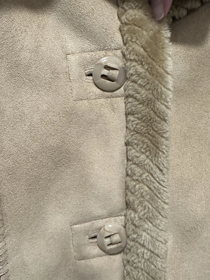 Abrigo para mujer St John Bay S esquimal palanca imitación gamuza espiral piel ribete capucha marrón Foto 4 de 4