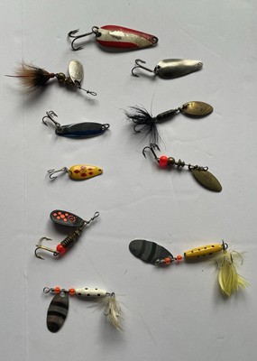 Vintage Fishing Lure Lot Mepps Aglia Black Fury Johnson Dardevle Spoon Spinners