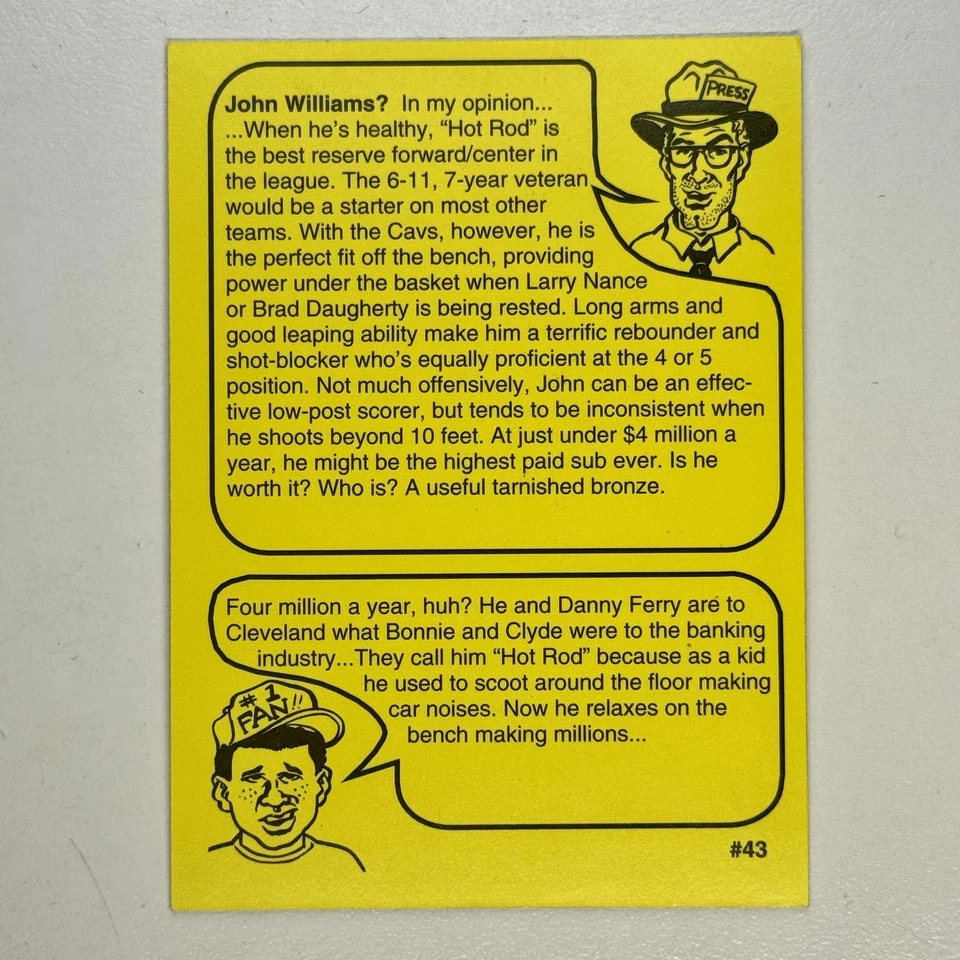 1993 年第一修正案出版 Skinnies #43 John Hot Rod Williams 骑士队 — 第 2/2 张图片