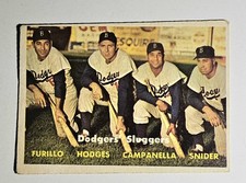 1957 Topps #400 Dodgers Sluggers MLB Card