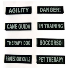 Coppia Etichette 11 x 3 cm. Riflettenti per Pettorina imbragatura cane JULIUS-K9