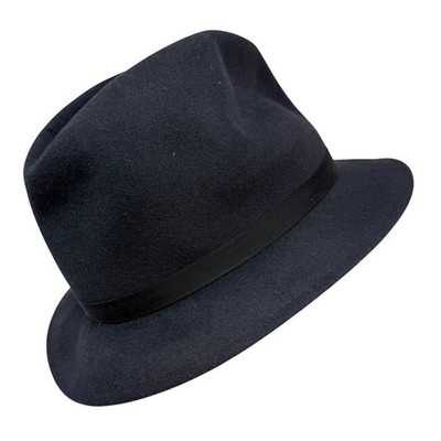 Vintage Panizza Kanguroo Navy Felt Hat Italy Waterproof 
