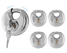 5 Pack Disc Padlocks Keyed Alike 23/4 Inch Stainless Steel Waterproof Outdoor S