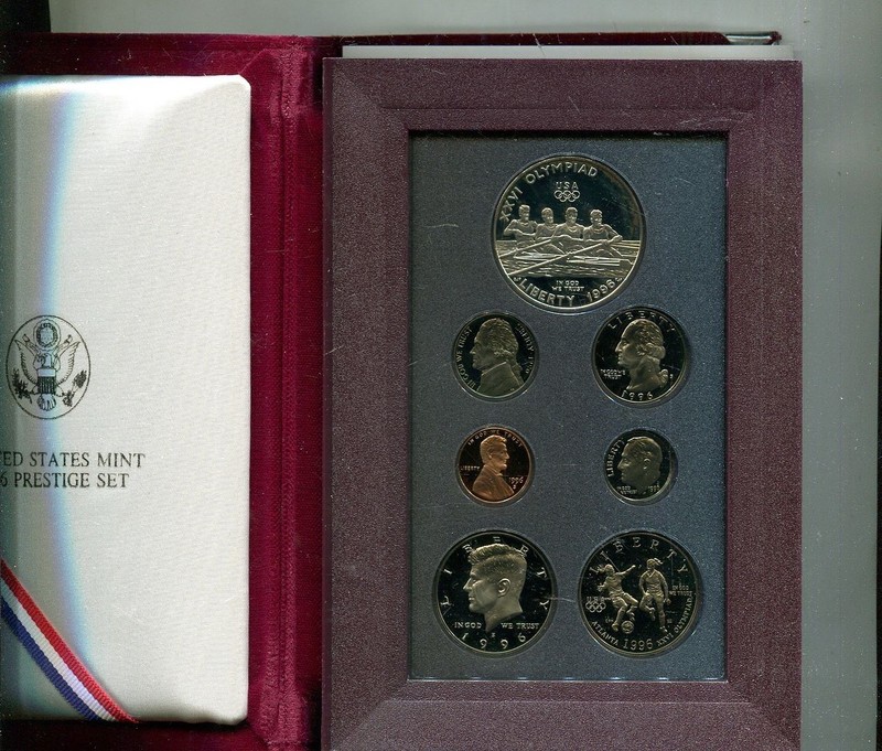 1996 S SOCCER ROWING COMMEMORATIVE SILVER PRESTIGE SET 9737T