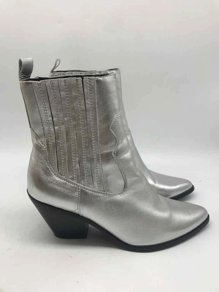 Pre-Owned Aqua Silver Size 10 Cowboy Boots - Image 4 of 4