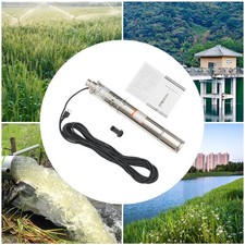 Deep Well Submersible Pump Stainless Steel 0.5HP 115V 1.8m³/h 262.47ft 3*22in