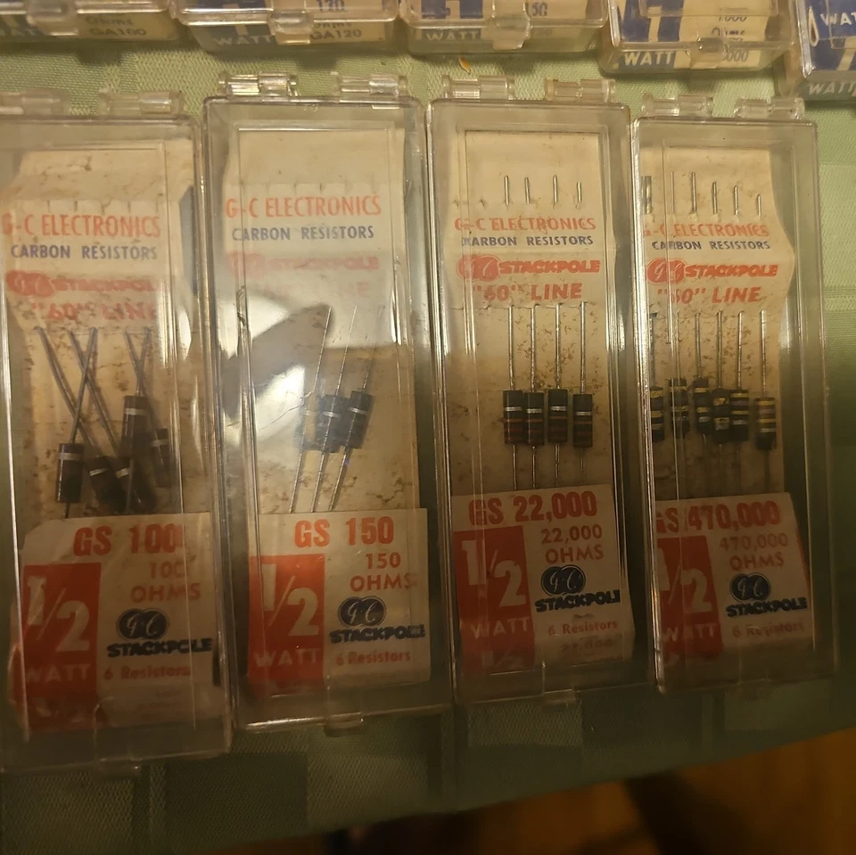 gc electronics carbon resistors. variety. 11 different ohms. 1/2 and 1 watt - Image 2 of 4