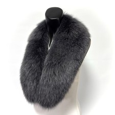 SAGA FOX Gray Real Fur Shawl Wrap Stole Women Luxury Mode Line Timeless Elegant