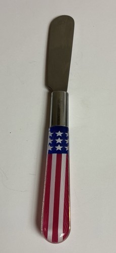 Spreader Butter Dip Plastic USA Flag Handle Stainless Steel Patriotic*flaw