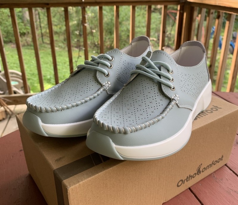 Ortho Comfort Women's Tie -Up Shoes- OF-10 Size 6 , Light Gray - NEW!