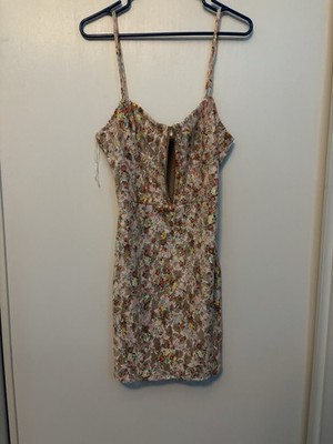 Rue21 Women's Floral Print Mini Dress L Spaghetti Strap New Without Tags Pink