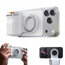 White Magnetic Phone Camera Grip Handle Fun Shot