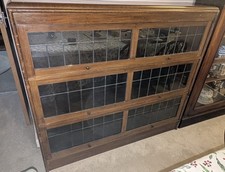 Vintage Barristers Bookcase With Leaded Glass