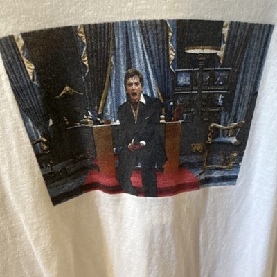 Supreme Scarface Tony Montana Graphic T-Shirt - White Cotton Size