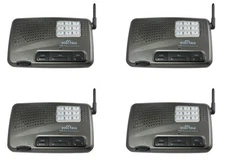 4 Station 10 Channel Home Office Wireless FM Voice Intercom System CharcoalBlack