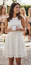 Tommy Hilfiger White Lace A Line Dress 2 4 6 Fairy Coquette Boho Bridal NWOT