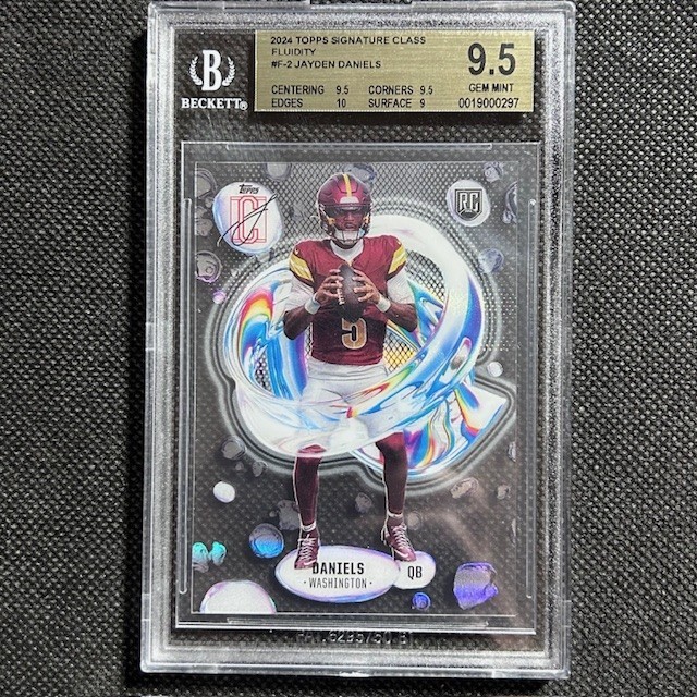 2024 Topps Signature Class Jayden Daniels Rookie Fluidity F-2 Acetate RC BGS 9.5