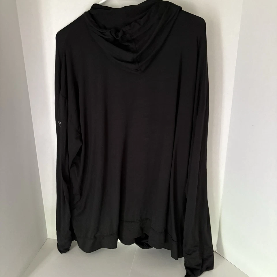 Jones New York Women’s Black Lightweight Hoodie Size 1XL Long Sleeve Pullover - Image 3 of 4
