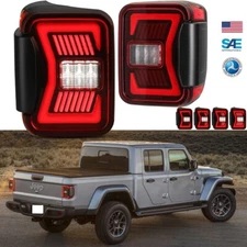 For 2019-2025 Jeep Gladiator JT Sequential Turn Signal LED Tail Light Red Lens